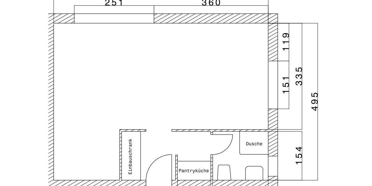 Erdgeschoßwohnung Dortmund Hombruch - 1 Zimmer, 33 m&sup2;, 335&euro; | Angebot:26358132