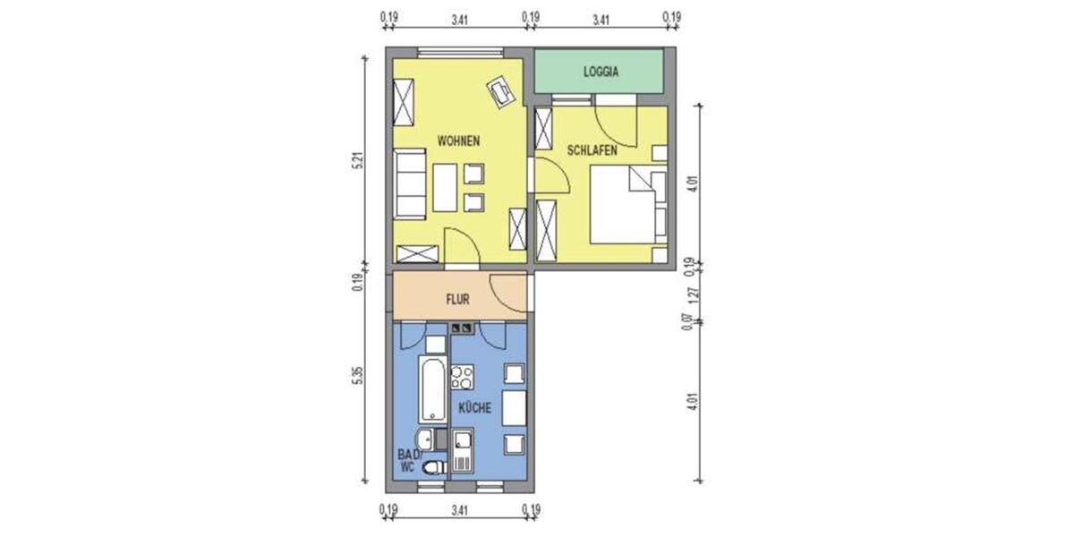 Etagenwohnung Ebersbach-Neugersdorf Neugersdorf - 2 Zimmer, 50 m&sup2;, 255&euro; | Angebot:26560788