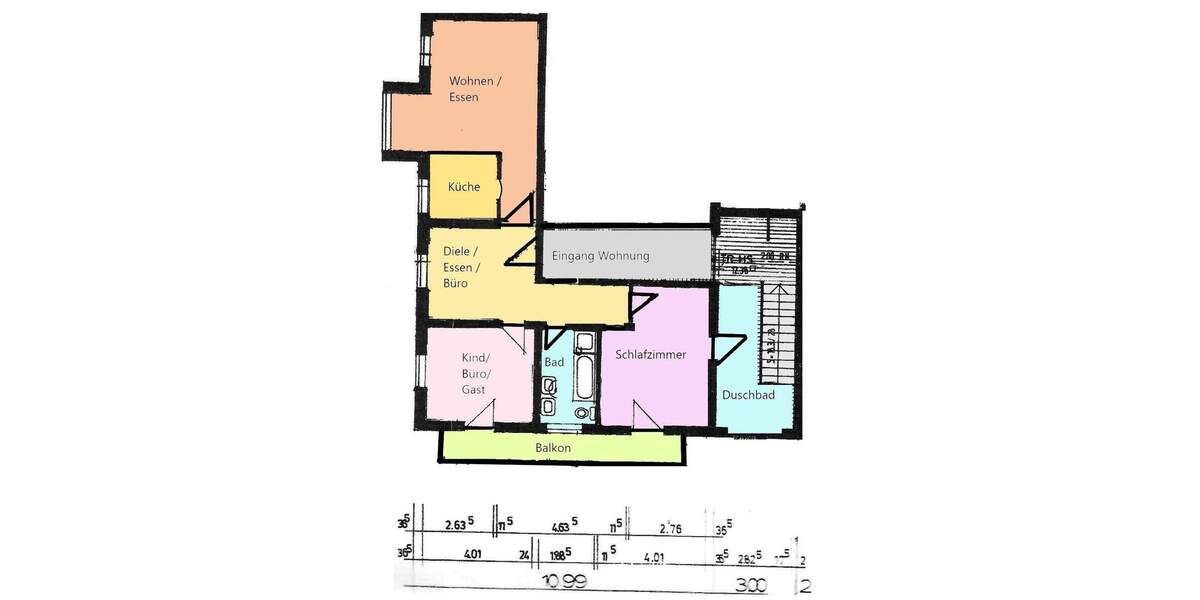 Etagenwohnung Bruckmühl - 3 Zimmer, 91 m&sup2;, 1.250&euro; | Angebot:24992634