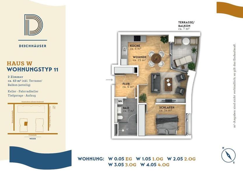 Attraktive 2-Zimmer-Wohnung in der Bremer Überseestadt zimmer