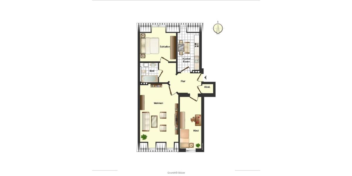 Dachgeschoßwohnung Görlitz - 3 Zimmer, 82 m&sup2;, 593&euro; | Angebot:21605268