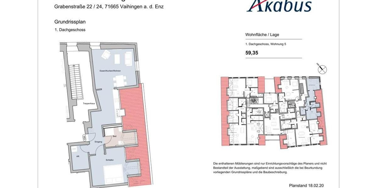 Etagenwohnung Vaihingen an der Enz - 2 Zimmer, 59 m&sup2;, 760&euro; | Angebot:26631183