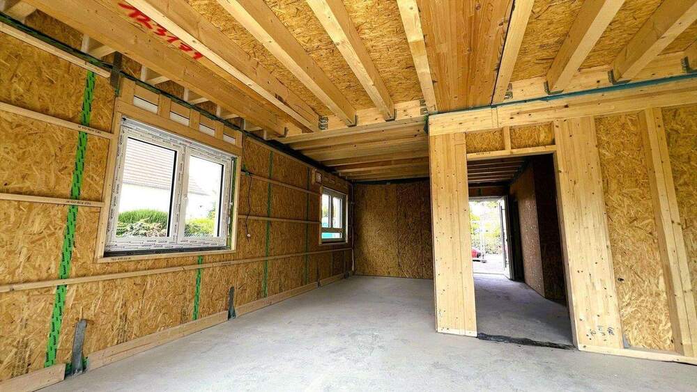 Ruhe mit Blick über Felder: Exklusives wohngesundes Plusenergie-Doppelhaus, S-Bahn fußläufig 6 zimmer