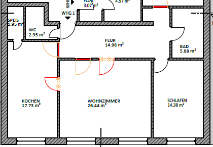 Etagenwohnung Bruck in der Oberpfalz - 3 Zimmer, 84 m&sup2;, 718&euro; | Angebot:26293172