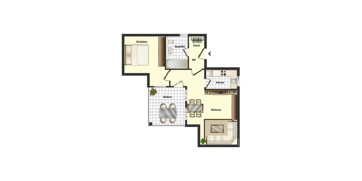 Etagenwohnung Satteldorf - 2 Zimmer, 51 m&sup2;, 600&euro; | Angebot:26928337