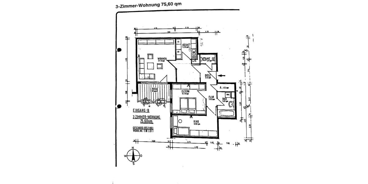 Etagenwohnung Tübingen - 3 Zimmer, 75 m&sup2;, 1.565&euro; | Angebot:24740426