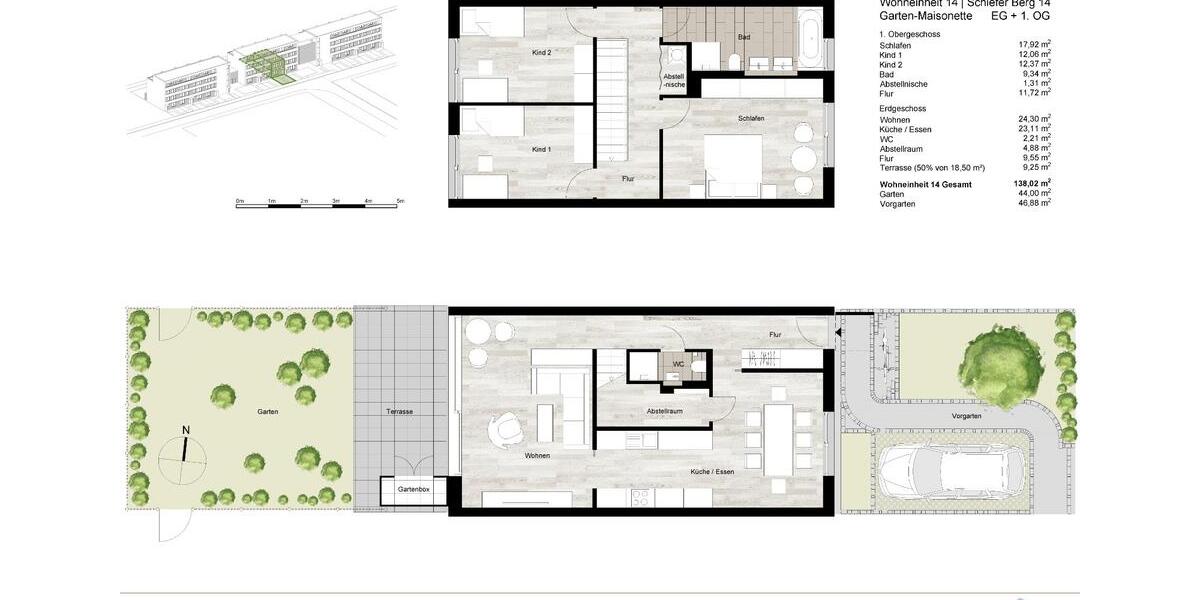 Maisonettenwohnung Braunschweig Heidberg-Melverode - 5 Zimmer, 138 m&sup2;, 2.100&euro; | Angebot:24979543