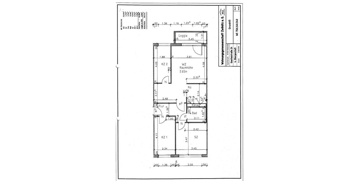 Etagenwohnung Zwönitz - 4 Zimmer, 69 m&sup2;, 303&euro; | Angebot:26664453