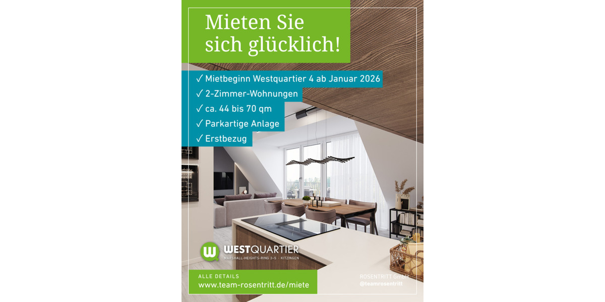 Hochwertige Mietwohnungen in 97318 Kitzingen 2 zimmer