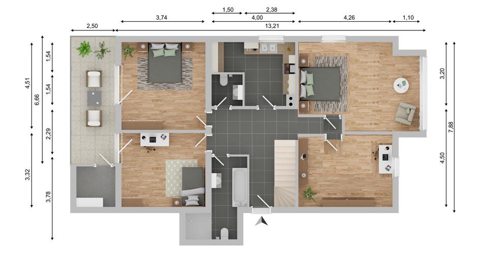 Maisonettenwohnung Westerrönfeld - 6 Zimmer, 149 m&sup2;, 3.200&euro; | Angebot:22072206