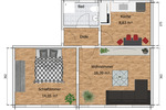 Etagenwohnung Waldheim Schönberg - 2 Zimmer, 45 m&sup2;, 260&euro; | Angebot:26569506