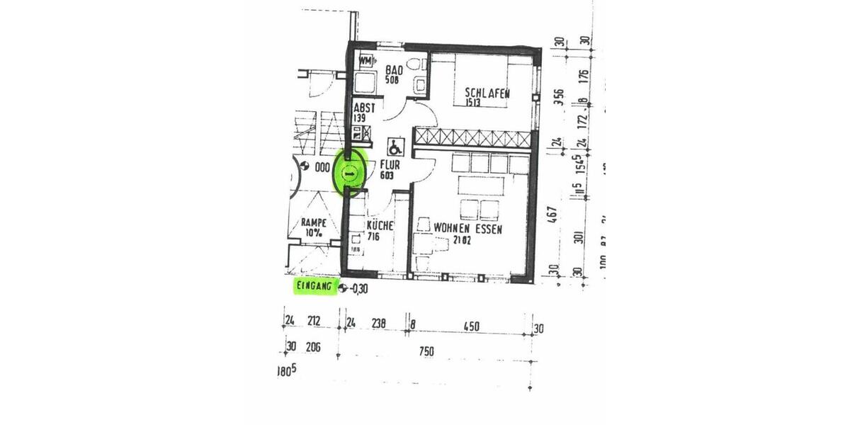 Erdgeschoßwohnung Laubach - 2 Zimmer, 56 m&sup2;, 529&euro; | Angebot:23780355