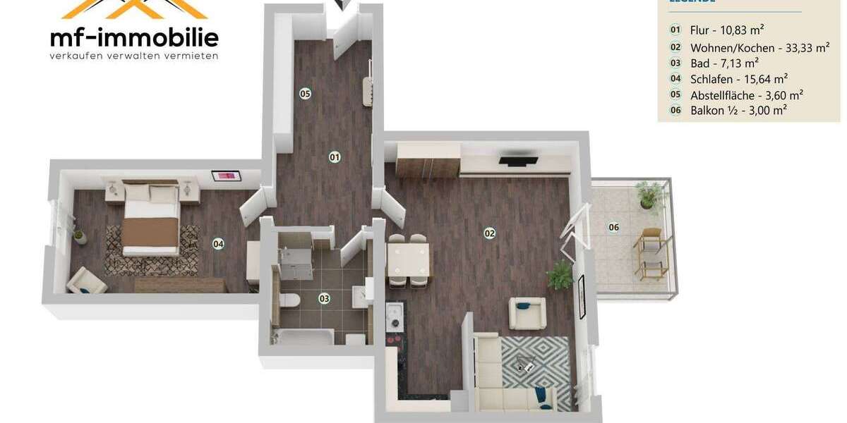 attraktive 2 Zimmer mit Balkon in Mariental - Etagenwohnung Mariental Helmstedt - Grasleben | Angebot:25900625