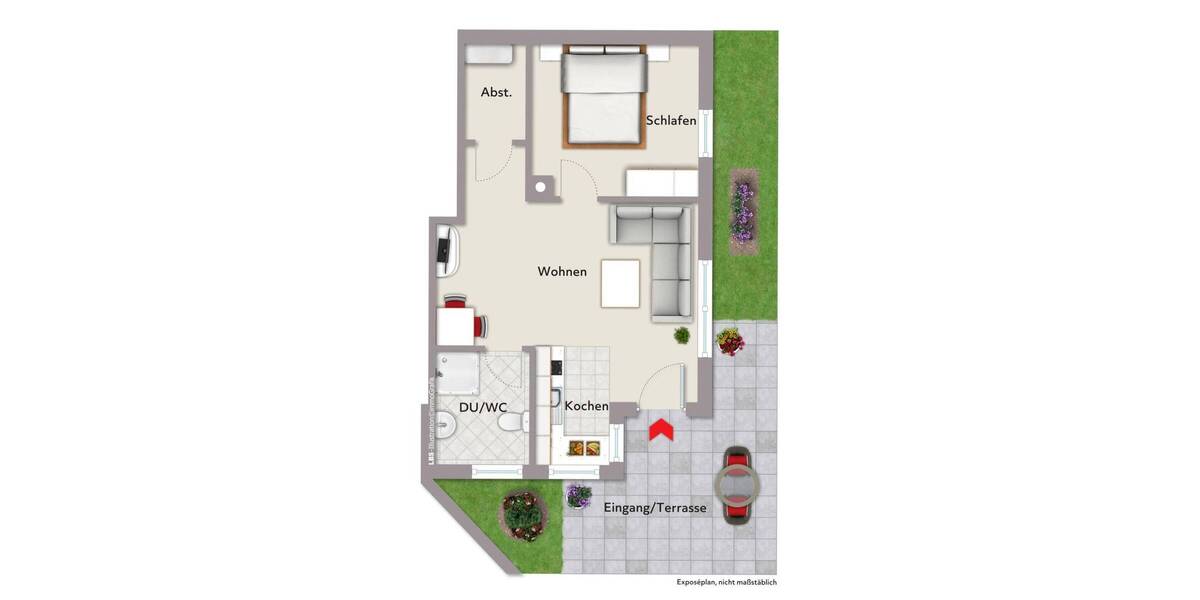 Etagenwohnung Krauchenwies - 2 Zimmer, 45 m&sup2;, 450&euro; | Angebot:26740523