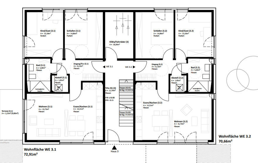 Wohnung zum Mieten in Neckarsulm-Obereisesheim 995,22 € 72.91 m² 3.5 zimmer