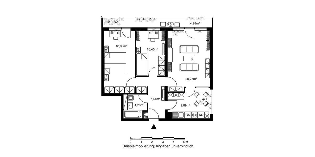 Etagenwohnung Frankfurt am Main Bonames - 3 Zimmer, 72 m&sup2;, 862&euro; | Angebot:26160468