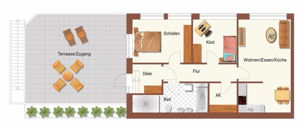 3-Zimmer-LoftWohnung mit Traumterrasse!