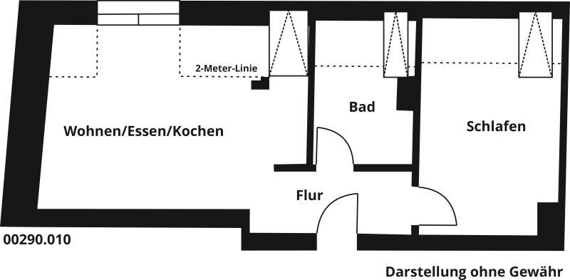 Dachgeschoßwohnung Köthen (Anhalt) - 2 Zimmer, 40 m&sup2;, 365&euro; | Angebot:24976912