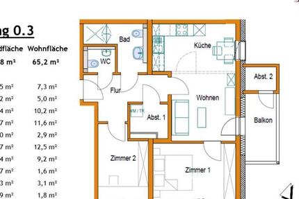 Wohnung Lamspringe - 3 Zimmer, 66 m&sup2;, 730&euro; | Angebot:23847924