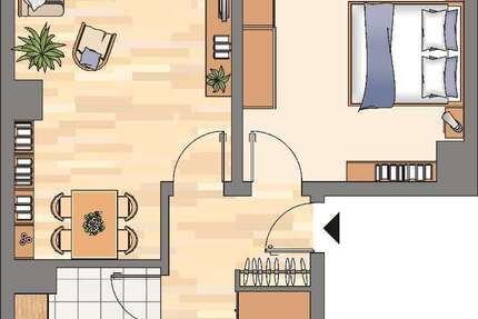 Wohnung Dortmund Wickede - 2 Zimmer, 60 m&sup2;, 421&euro; | Angebot:27684359