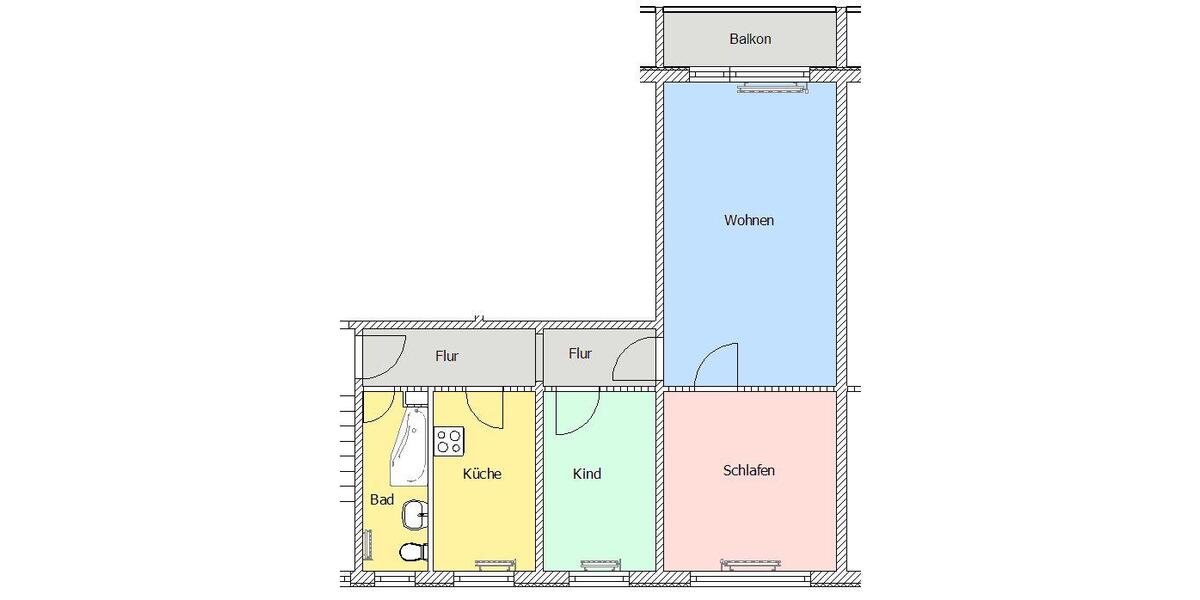 Etagenwohnung Gadebusch - 3 Zimmer, 62 m&sup2;, 420&euro; | Angebot:26556742