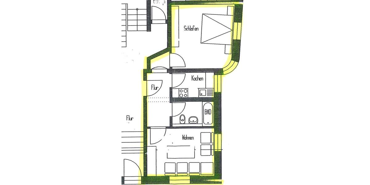 Erdgeschoßwohnung Löbau - 2 Zimmer, 48 m&sup2;, 290&euro; | Angebot:22936520