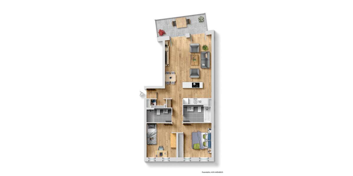 Etagenwohnung Ludwigshafen am Rhein - 3 Zimmer, 98 m&sup2;, 1.500&euro; | Angebot:25760676