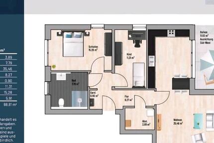 Wohnung Tönning - 3 Zimmer, 88 m&sup2;, 1.415&euro; | Angebot:26478752
