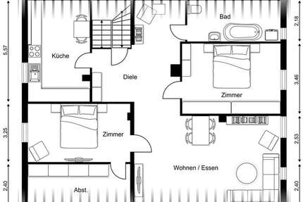 Wohnung Lychen - 3 Zimmer, 115 m&sup2;, 825&euro; | Angebot:24212440