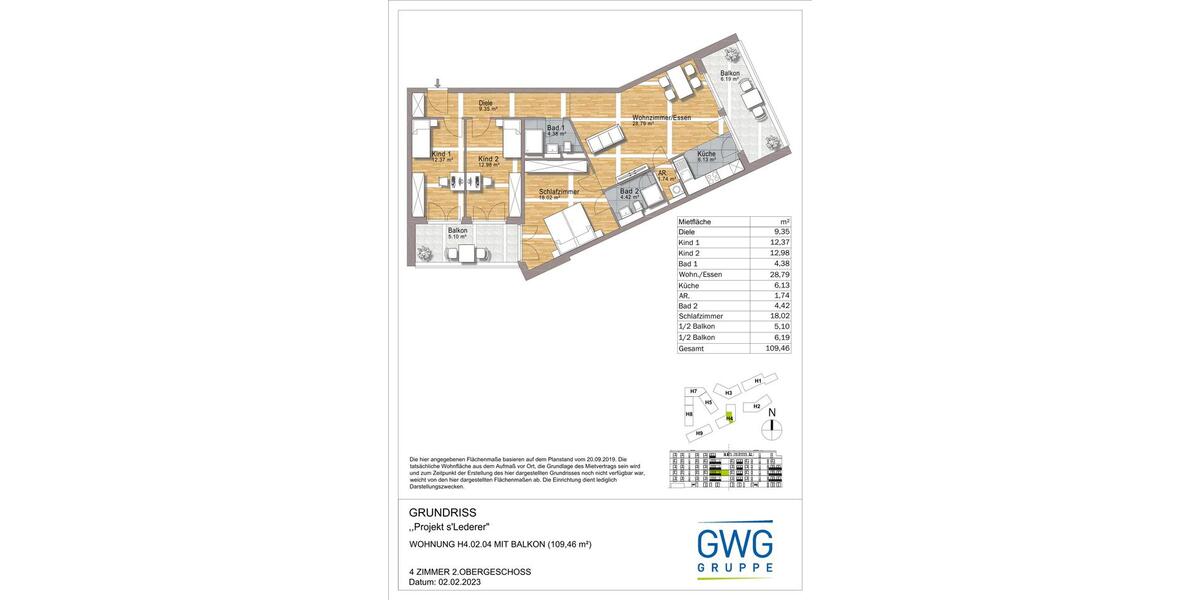 Etagenwohnung Schorndorf - 4 Zimmer, 109 m&sup2;, 1.489&euro; | Angebot:25545695