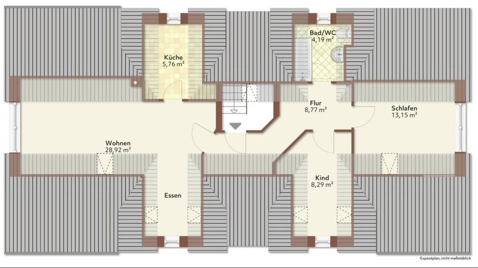 Dachgeschoßwohnung Schwerin Gartenstadt - 3 Zimmer, 69 m&sup2;, 500&euro; | Angebot:24245958