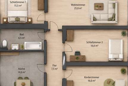 Wohnung Aschersleben - 3 Zimmer, 70 m&sup2;, 496&euro; | Angebot:27103171