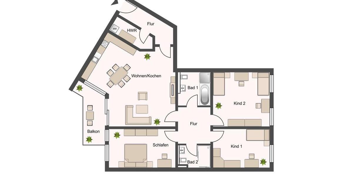 Etagenwohnung Leipzig Mitte - 4 Zimmer, 136 m&sup2;, 2.040&euro; | Angebot:25418313