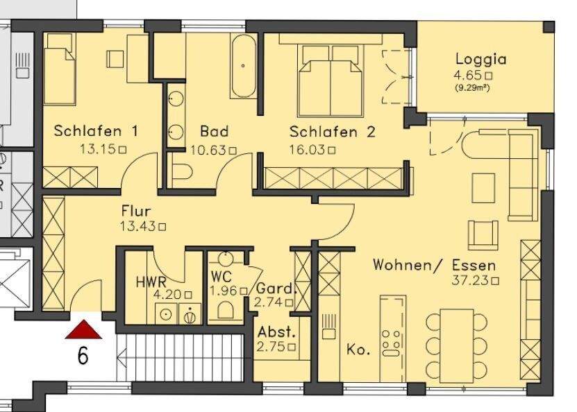 Etagenwohnung Bielefeld / Senne Senne - 3 Zimmer, 107 m&sup2;, 1.289&euro; | Angebot:26161161