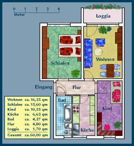 Erdgeschoßwohnung Dresden Pieschen - 3 Zimmer, 59 m&sup2;, 609&euro; | Angebot:26642083
