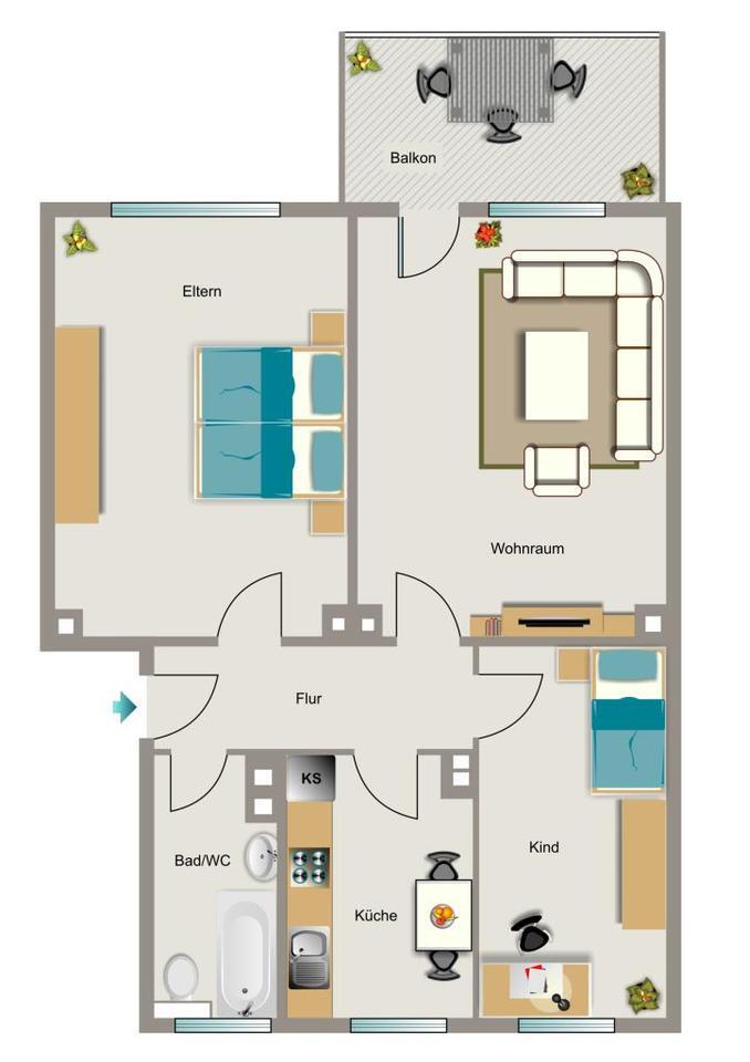 Außergewöhnliche Etagenwohnung in Kamp-Lintfort mit 3 Zimmern zimmer