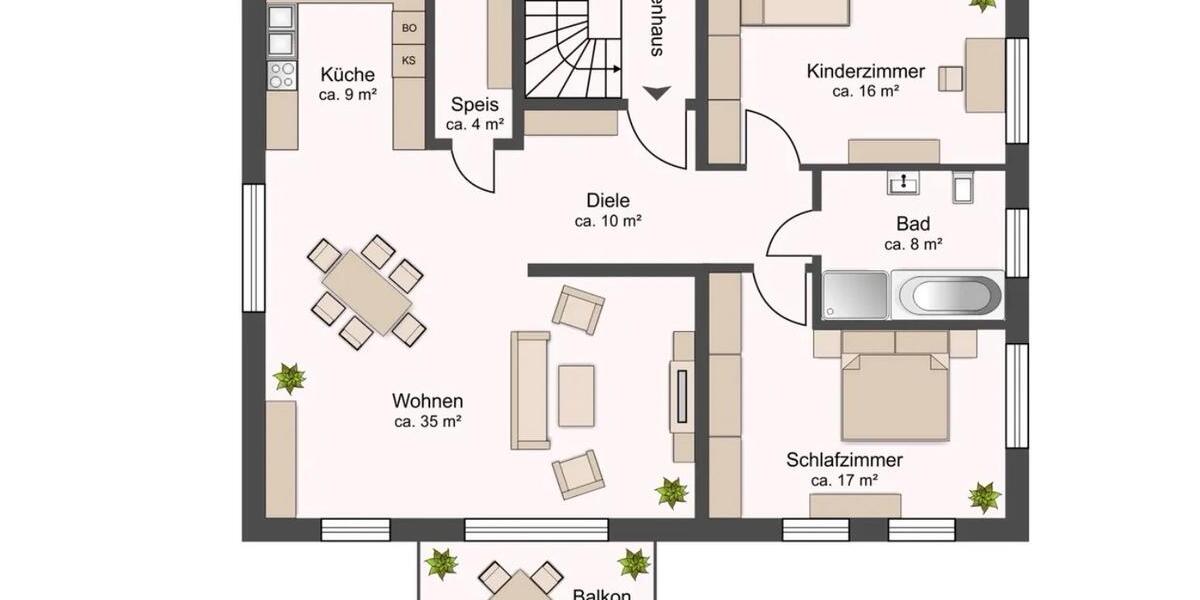 Etagenwohnung Röhrmoos - 3.5 Zimmer, 103 m&sup2;, 1.460&euro; | Angebot:26680202