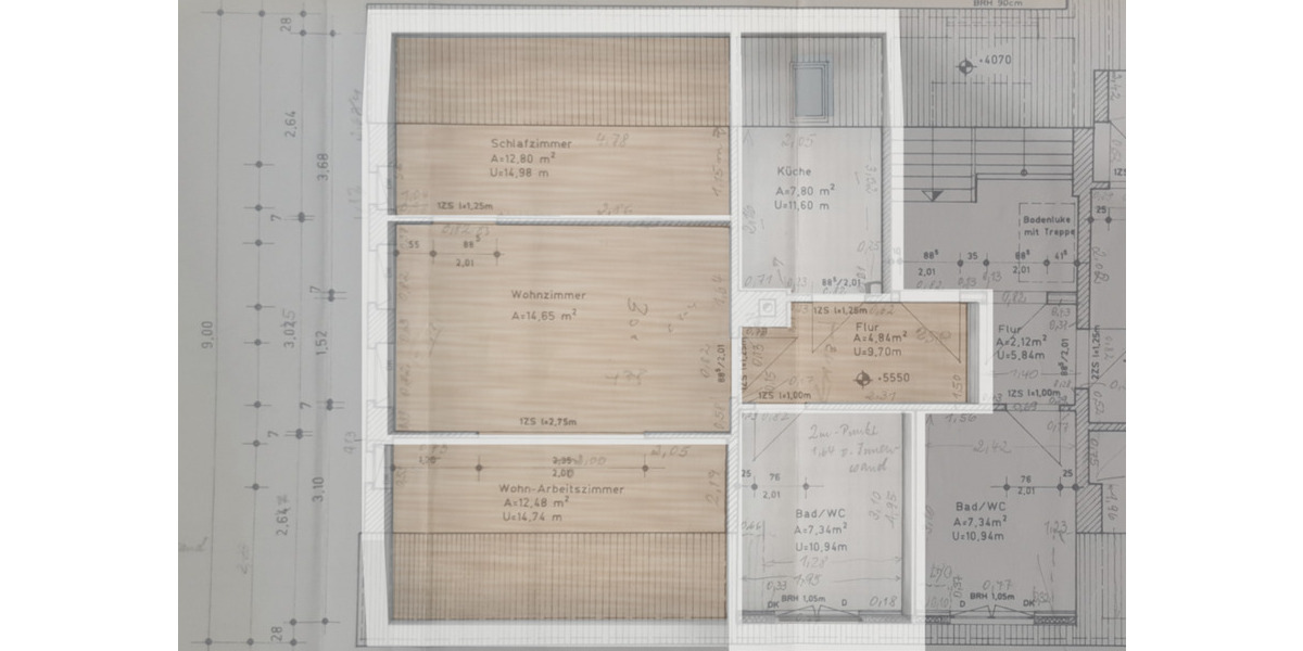 Dachgeschoßwohnung Oberschöna - 2 Zimmer, 50 m&sup2;, 300&euro; | Angebot:24745161