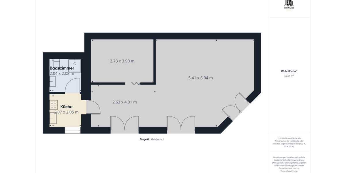Erdgeschoßwohnung Echternacherbrück - 2 Zimmer, 59 m&sup2;, 850&euro; | Angebot:24866431
