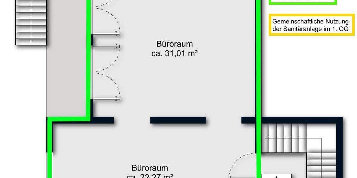 Gewerbeobjekt Bremen Burgdamm - 2 Zimmer, 60 m&sup2;, 550&euro; | Angebot:25706051