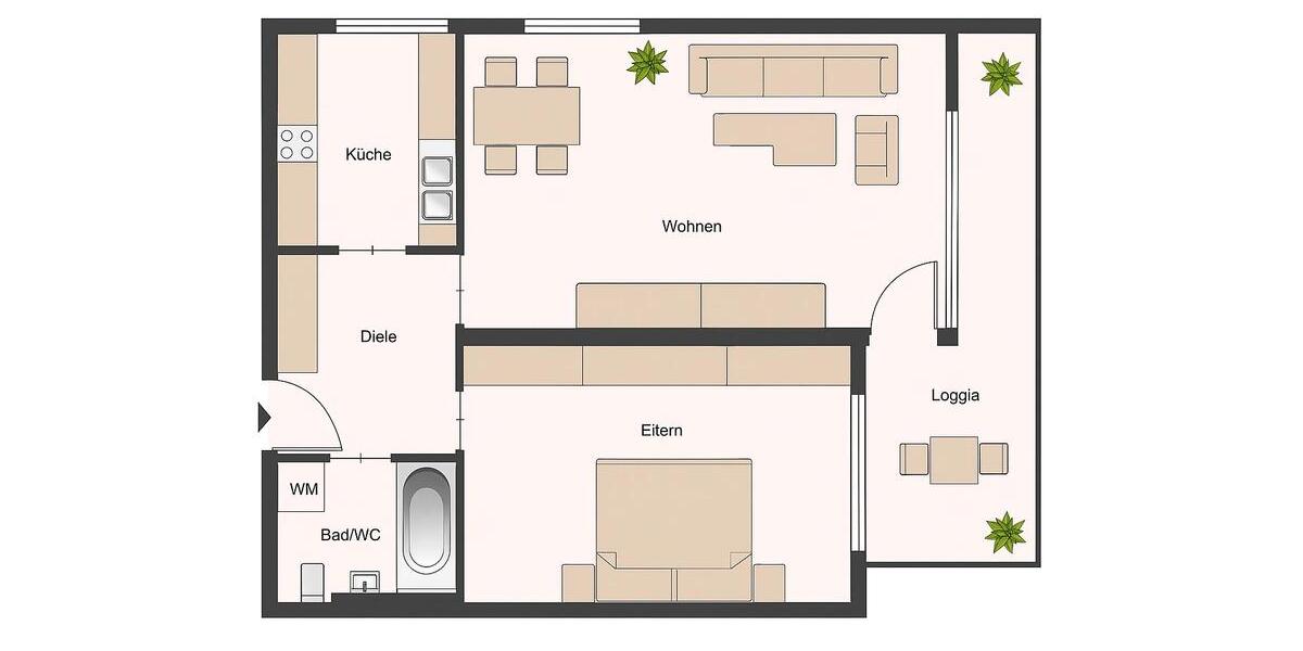 Etagenwohnung Deggendorf - 2 Zimmer, 62 m&sup2;, 640&euro; | Angebot:26586663