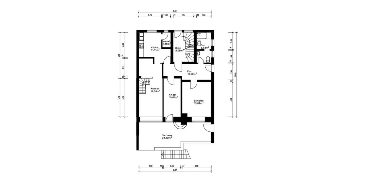 Etagenwohnung München Trudering-Riem - 3 Zimmer, 86 m&sup2;, 1.300&euro; | Angebot:25233733
