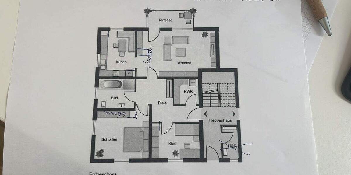 Etagenwohnung Eilenburg Zschettgau - 3 Zimmer, 88 m&sup2;, 900&euro; | Angebot:25673740