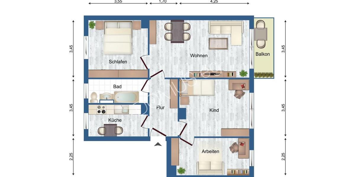 Etagenwohnung Annaburg - 4 Zimmer, 76 m&sup2;, 533&euro; | Angebot:23860100