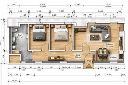 Wohnung Ahnatal - 3 Zimmer, 100 m&sup2;, 400&euro; | Angebot:24570822
