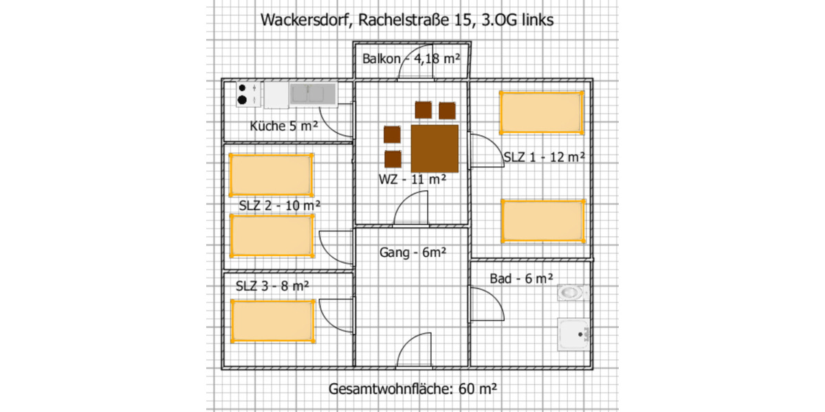 Wohnen auf Zeit Wackersdorf - 3 Zimmer, 69 m&sup2;, 68&euro; | Angebot:9920053