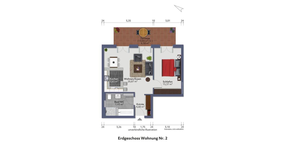 Etagenwohnung Auenwald - 2 Zimmer, 60 m&sup2;, 780&euro; | Angebot:26646510