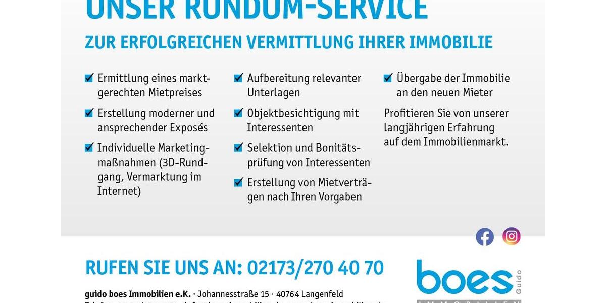 Etagenwohnung Langenfeld (Rheinland) - 2 Zimmer, 35 m&sup2;, 350&euro; | Angebot:25234926