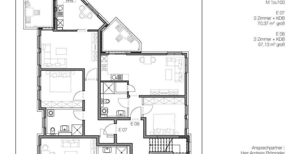 Etagenwohnung Ratingen Homberg - 2 Zimmer, 70 m&sup2;, 1.020&euro; | Angebot:26754469
