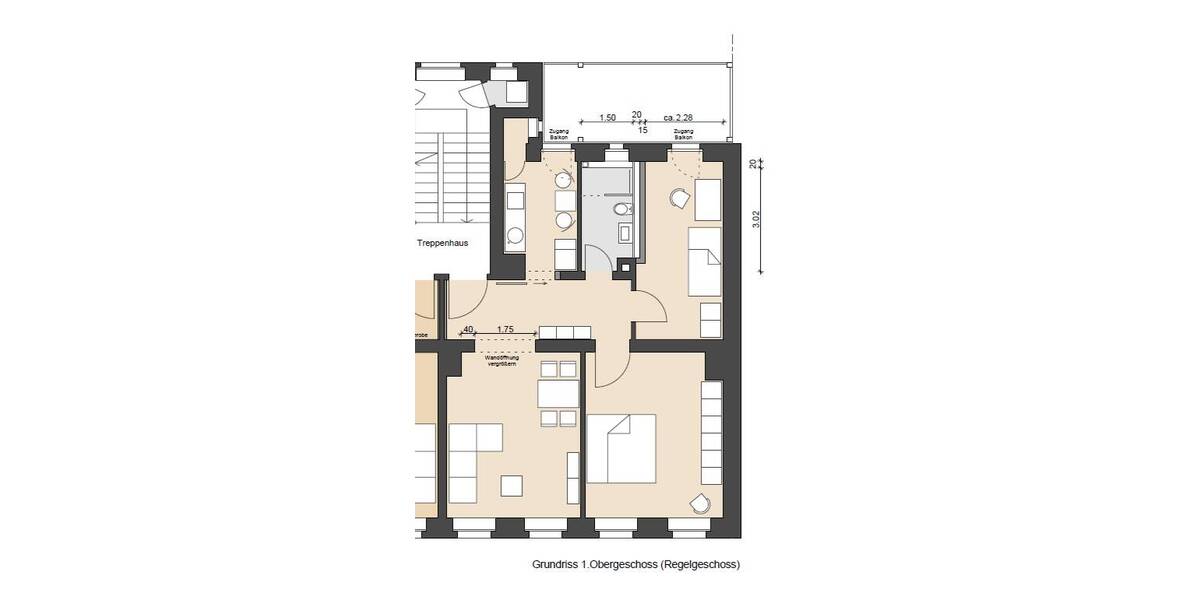 Etagenwohnung Chemnitz Kaßberg - 3 Zimmer, 78 m&sup2;, 730&euro; | Angebot:26569157